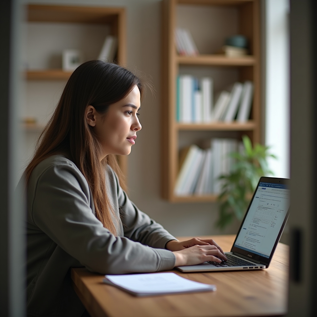 Сотрудник работает удалённо с ноутбуком